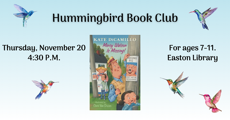 Hummingbird Book Club. November 20.