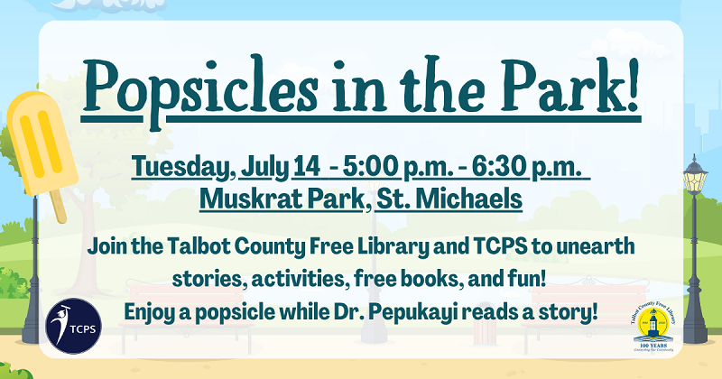 Popsicles in the Park at Muskrat Park. July 14.