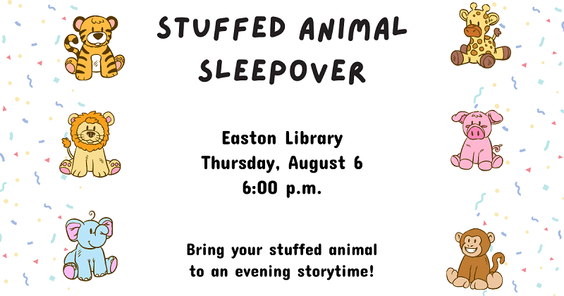 Stuffed Animal Storytime. August 6.