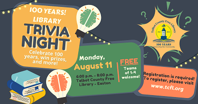 Library Trivia Night. August 11.
